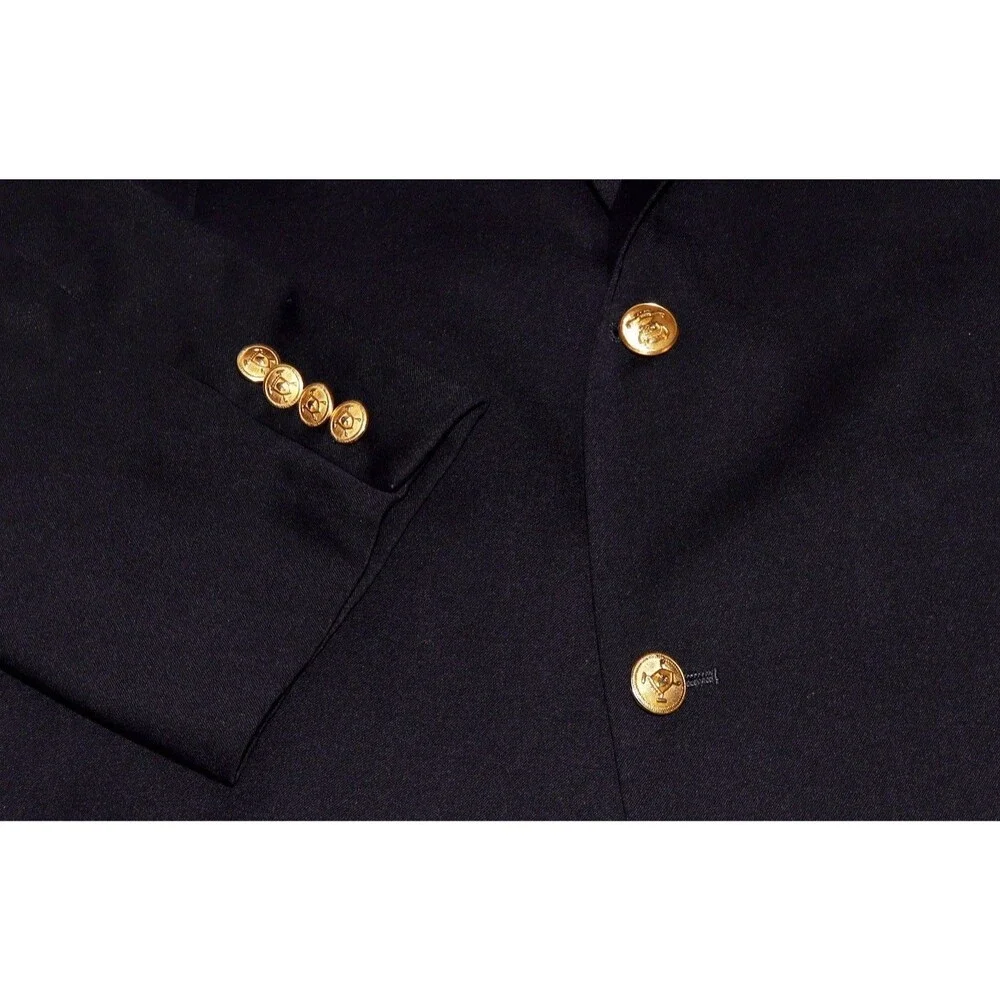 Ralph Ralph Lauren Blazer Mens 48R Black Wool Two Button Sport Coat Notch Lapel